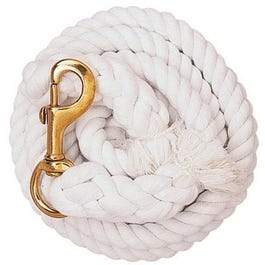 Horse Lead Rope, White Cotton, 5/8-In. x 10-Ft.