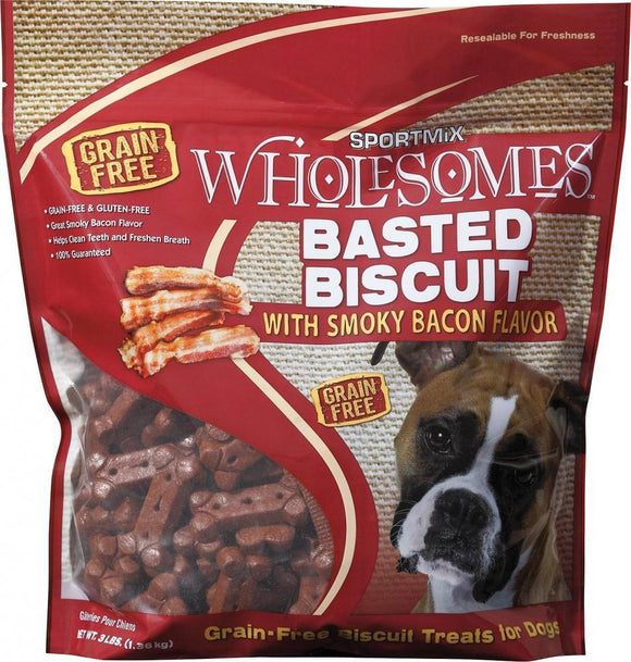 SPORTMiX Wholesomes Gourmet Biscuits with Smoky Bacon Flavor Grain Free Dog Treats