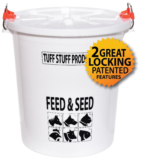 Tuff Stuff Products Feed & Seed Drum with Lid (26.5 Gallon, White)