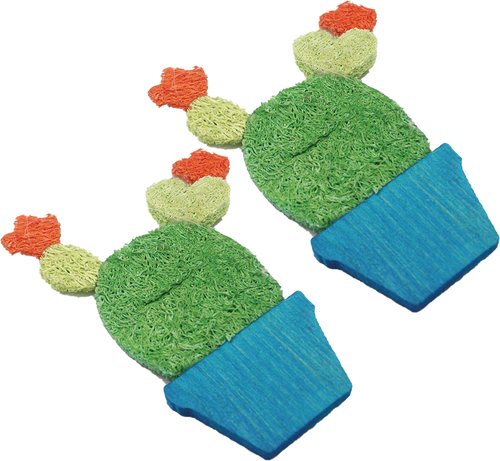 A & E Cages Loofah Potted Cactus Small Animal Toy (Case of 24)