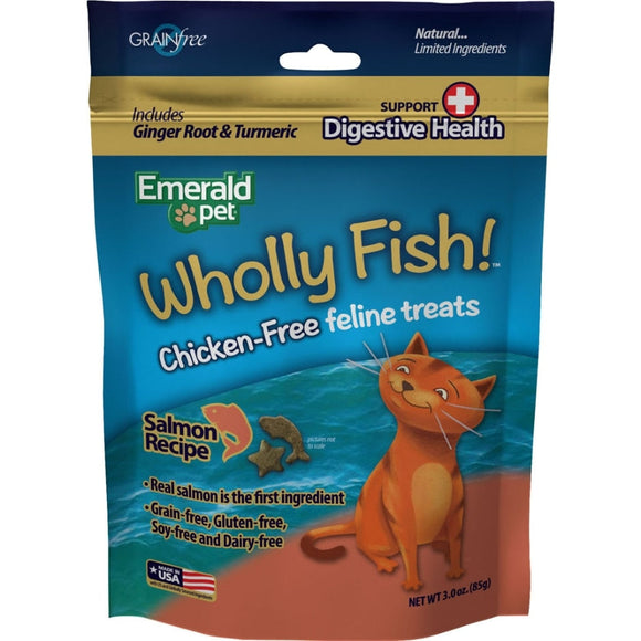 EMERALD PET WHOLLY FISH CHICKEN-FREE DIGESTIVE HEALTH CAT TREATS